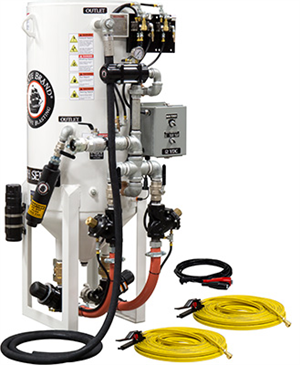 PIRATE MODEL 888-0641-33940PB-E 8-CUBIC FOOT "DUAL CHAMBER" BLAST MACHINE FOR TWO OPERATORS