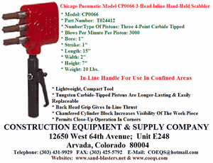  CHICAGO PNEUMATIC 8900004005 MODEL CP0066 INLINE THREE HEAD HAND-HELD SCABBLER